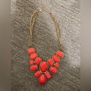 NWOT: orange statement necklace